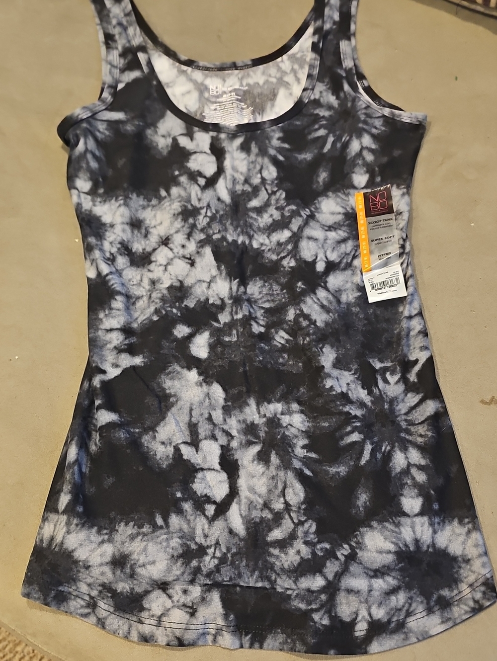 No Boundaries Black & White Tie-Dye Tank Top